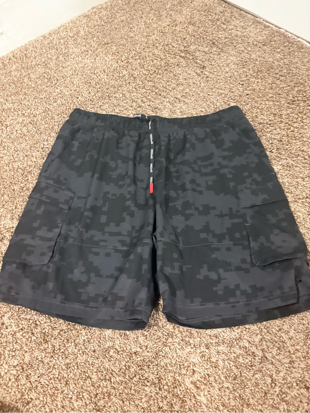 Men's Spyder Black Digital Camo Cargo Shorts